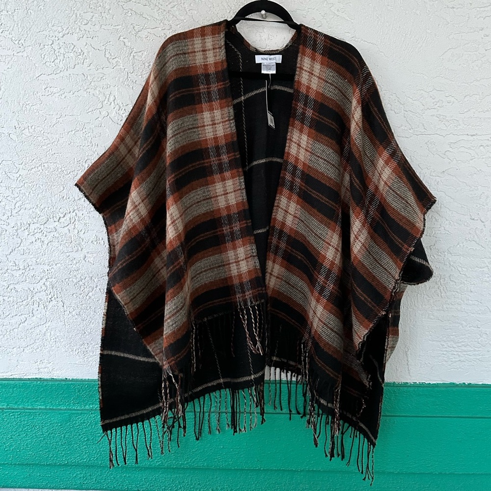 Nine West Shawl Plaid OS NWT